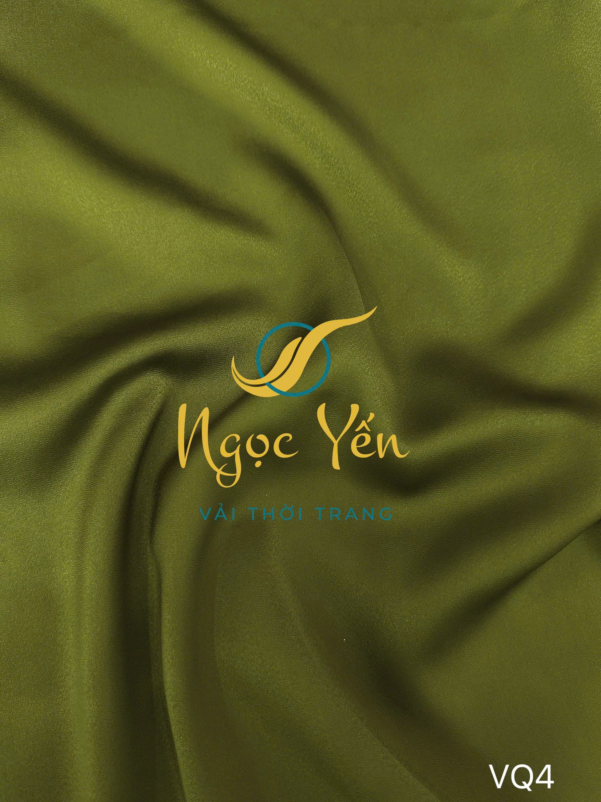 VA4-Vải áo lụa ngọc trai in họa tiết hoa cỏ dại màu vàng trứng