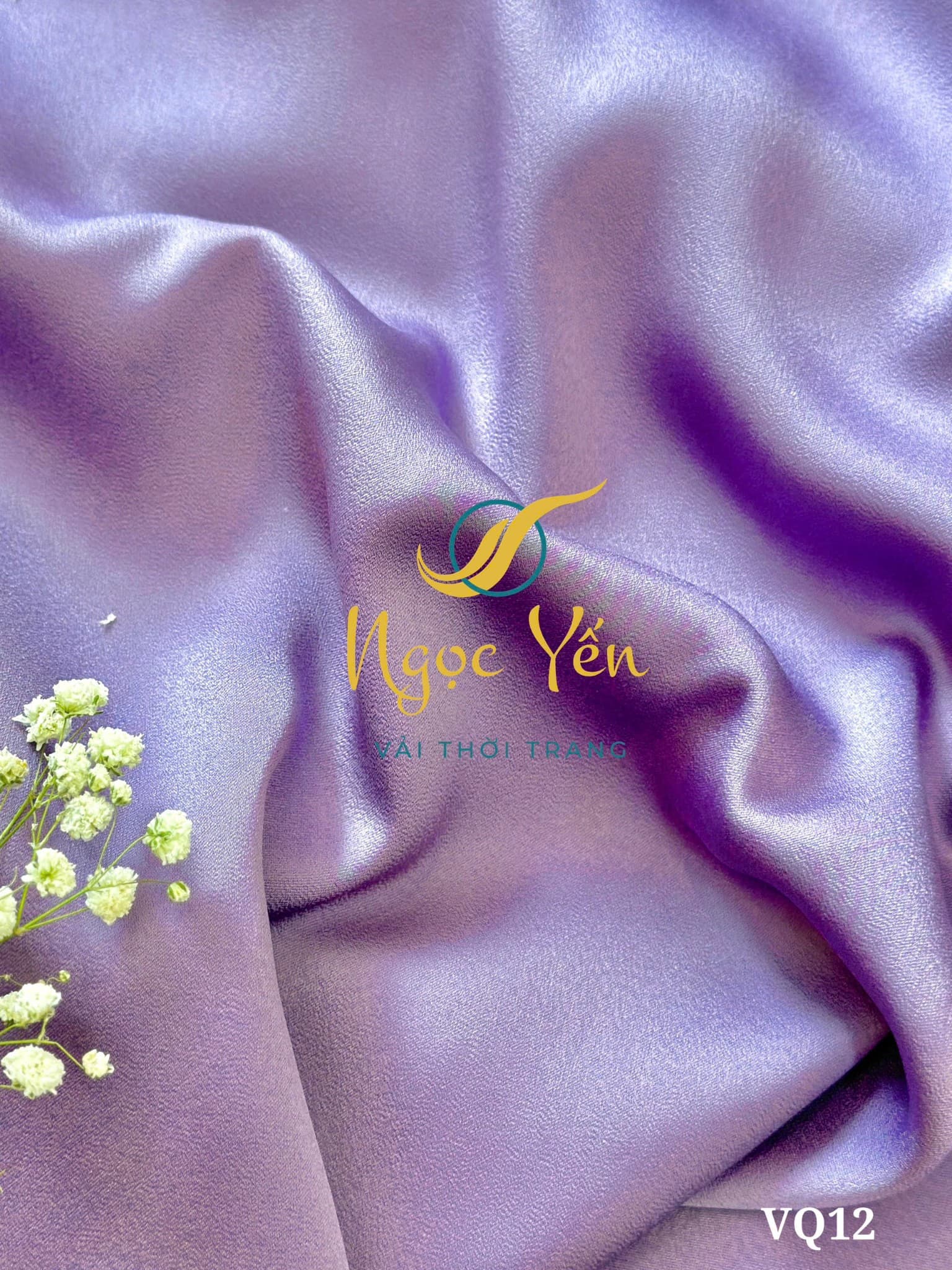 VQ12-Vải quần lụa ngọc trai trơn màu tím