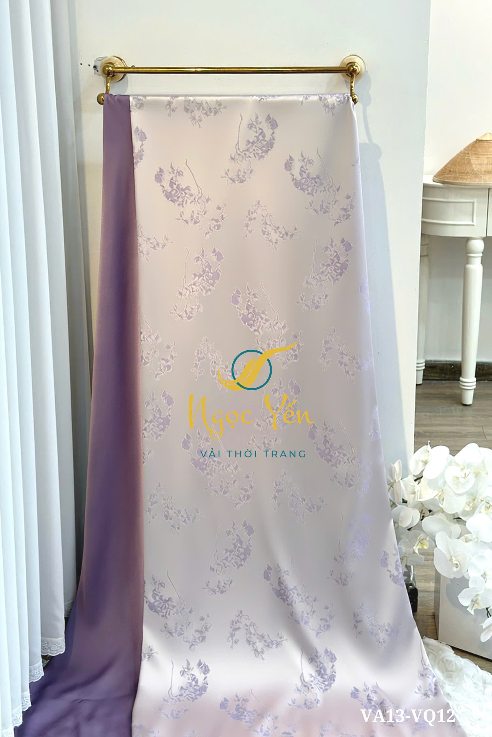 VQ12-Vải quần lụa ngọc trai trơn màu tím