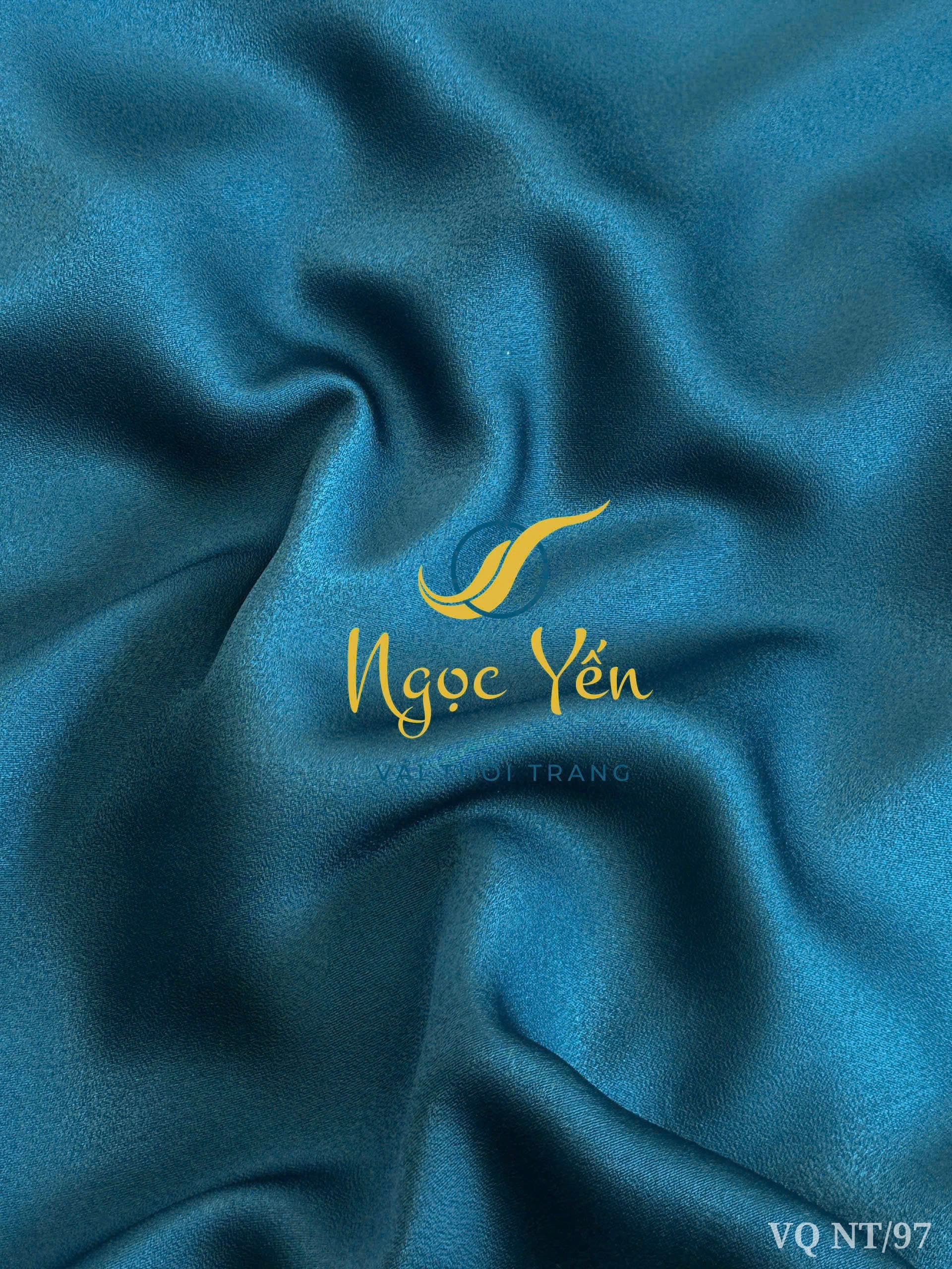 VQ NT/97-Vải quần áo dài lụa ngọc trai xanh dương