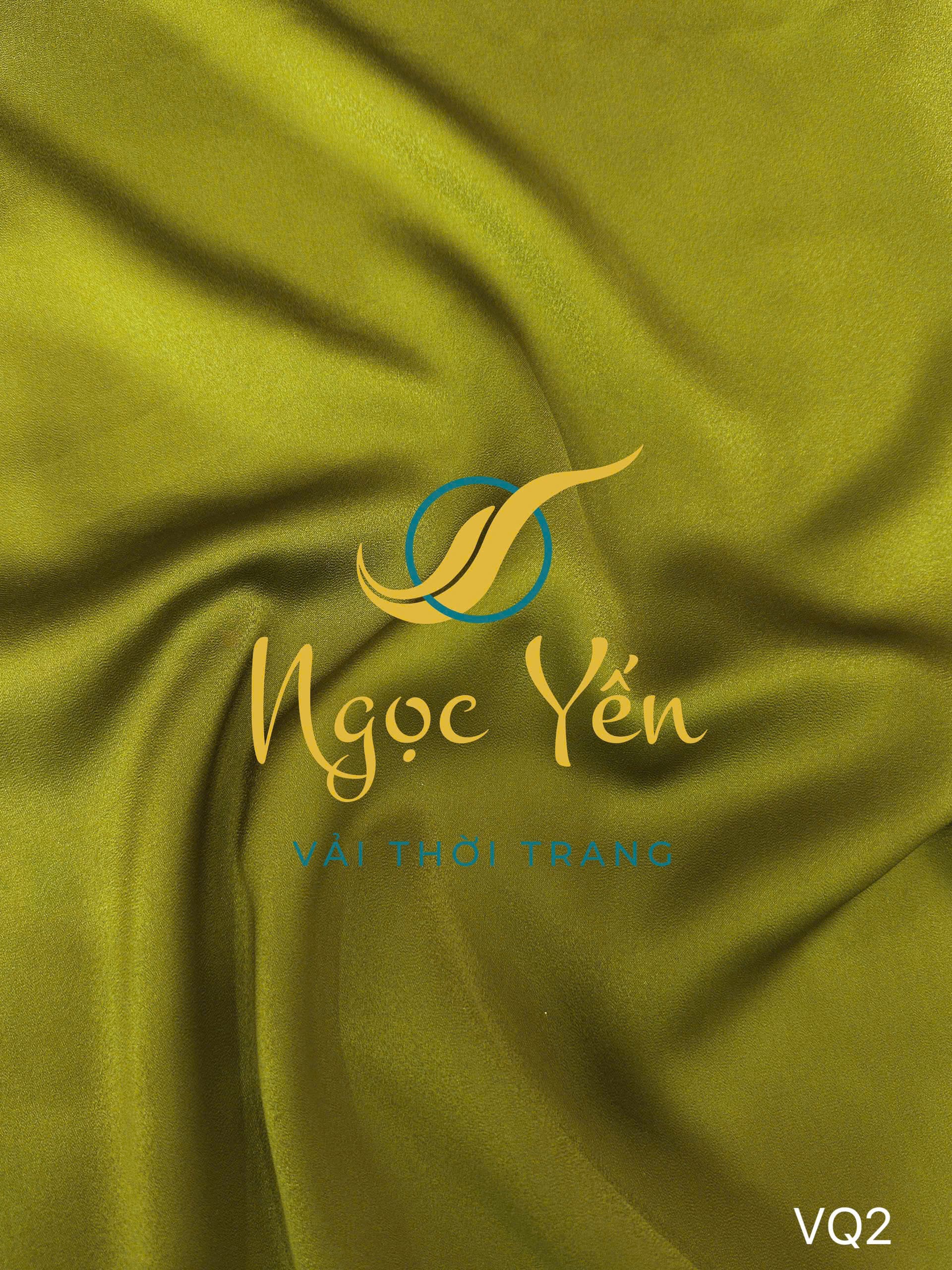 VQ2-Vải quần lụa ngọc trai trơn màu xanh