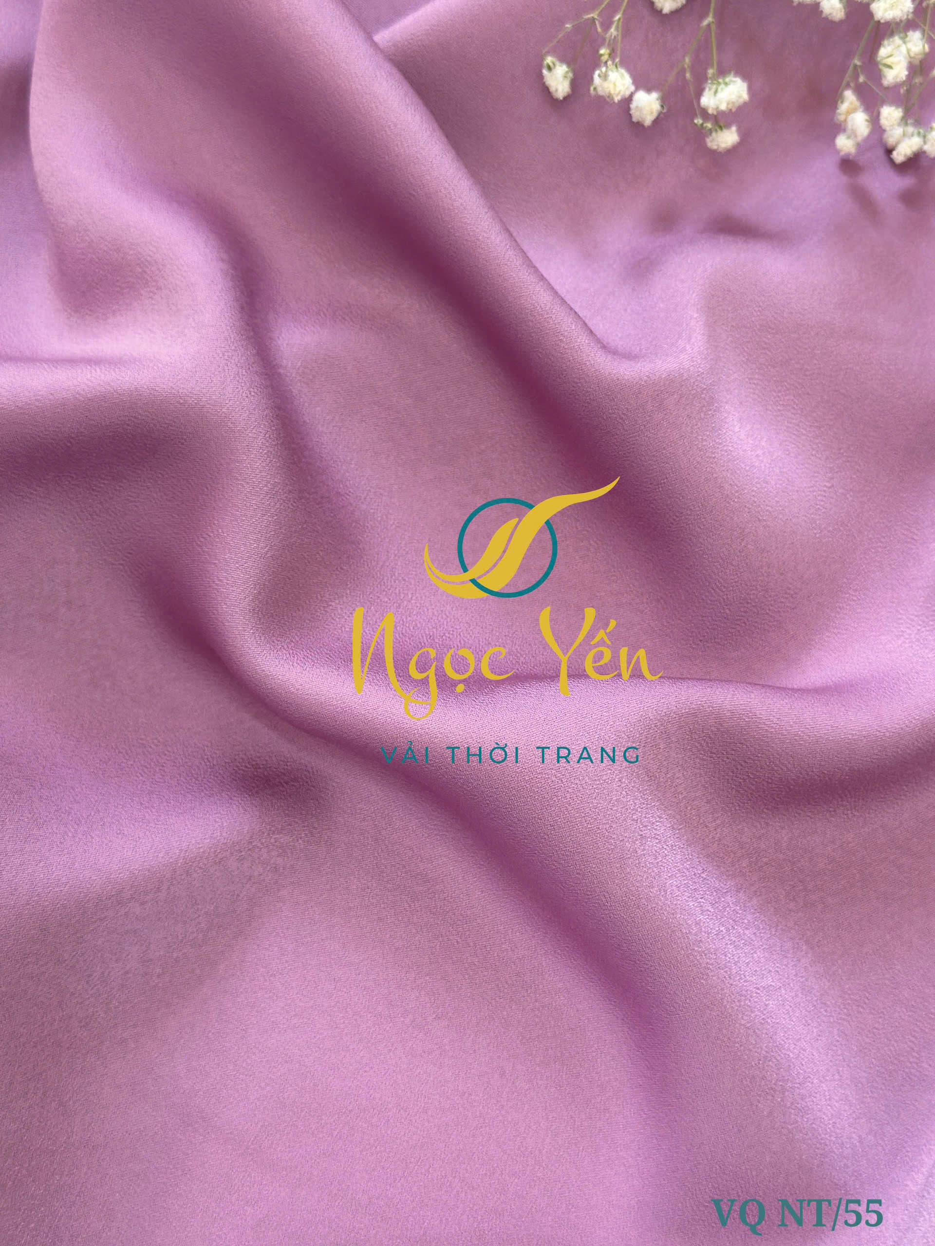VA 9515/1-Vải áo lụa hai da họa tiết hoa bướm tím