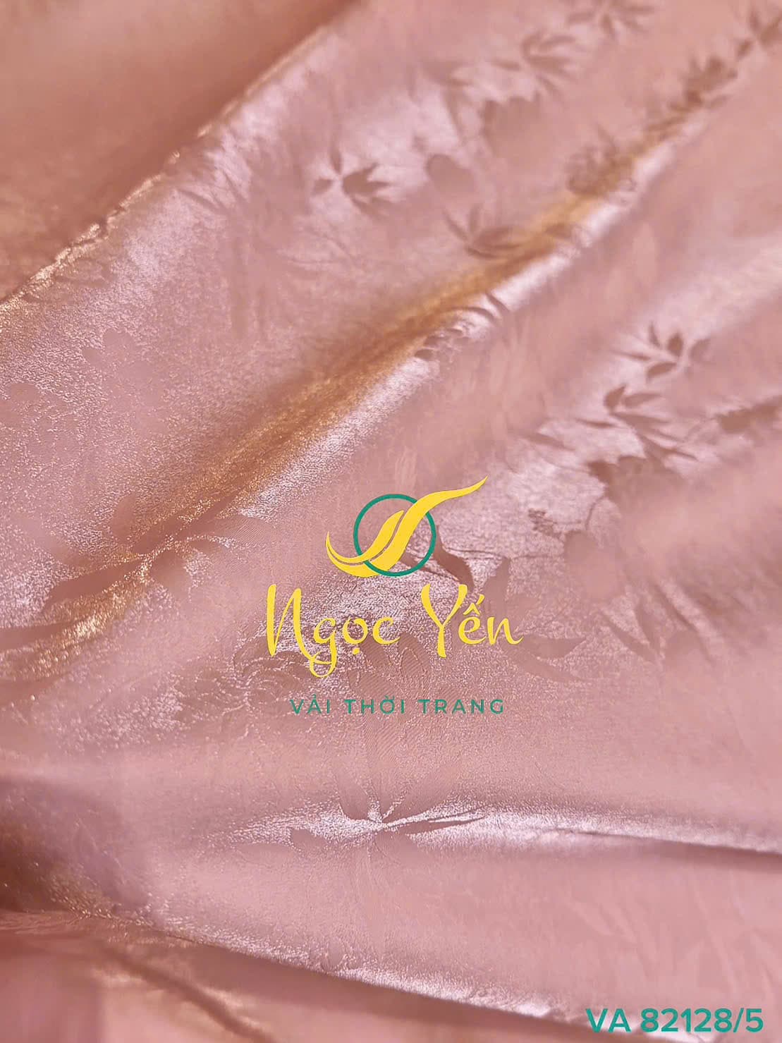 VA 82128/5-Vải lụa tơ tằm tencel ánh kim hồng